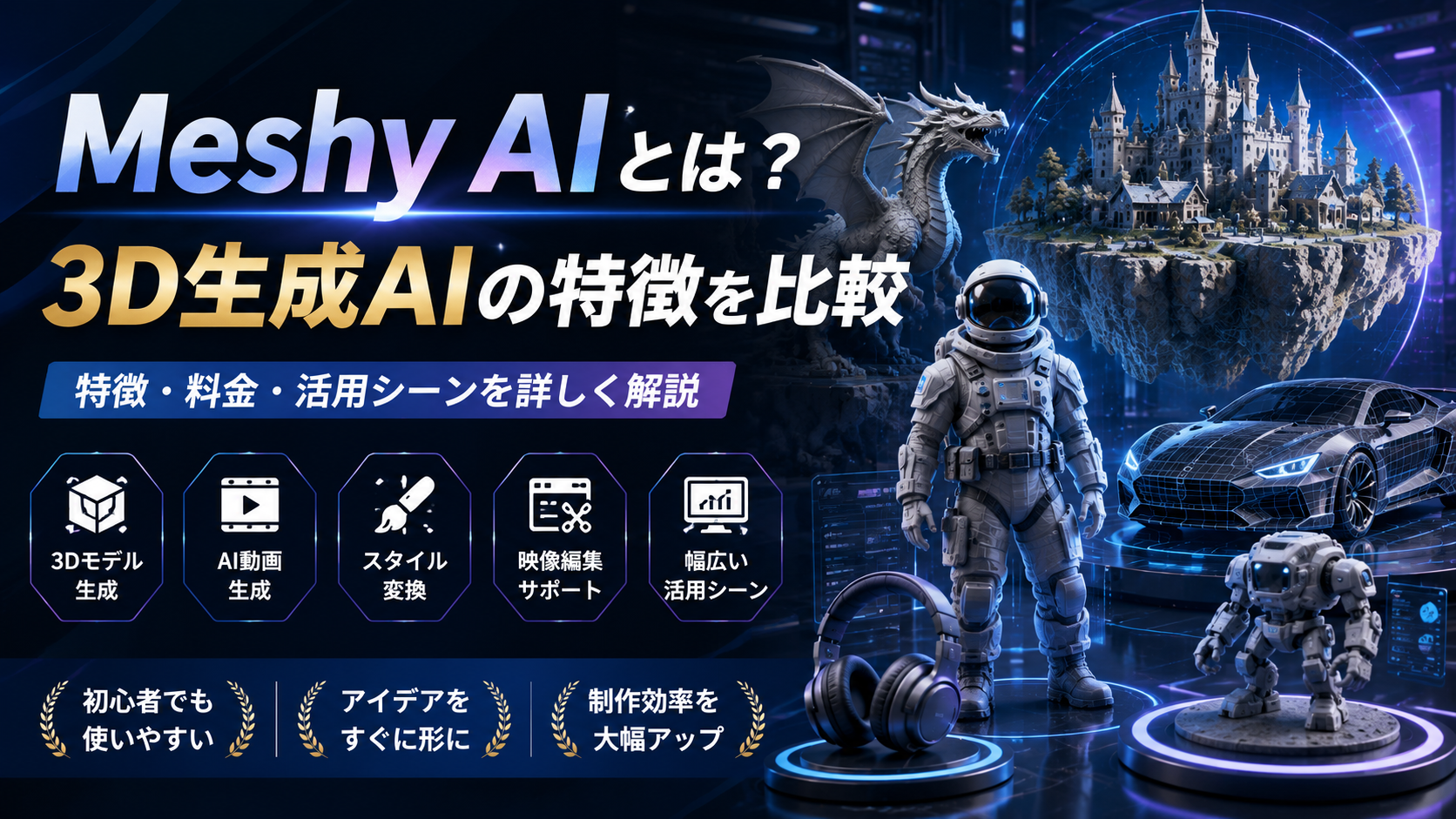 Meshy AIとは?特徴・料金・活用シーンを比較しながら詳しく解説